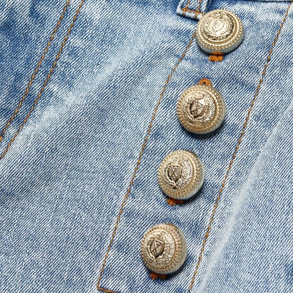 NEW Generation Love Sizes 30, 31, 32 Justine Button Fray Denim Pants, Light Blue - Picture 7 of 7